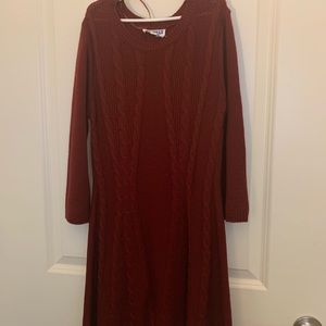 Burgundy sweater dress
